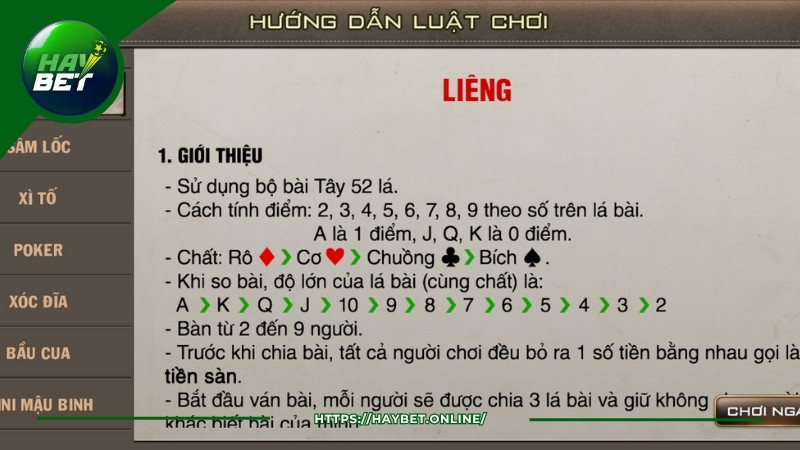 Tìm hiểu luật chơi liêng HayBet chi tiết và dễ hiểu cho người mới Tìm hiểu luật chơi liêng HayBet chi tiết và dễ hiểu cho người mới