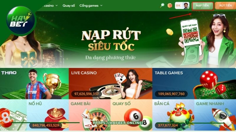 Yêu cầu trước khi nạp tiền Haybet Yêu cầu trước khi nạp tiền Haybet