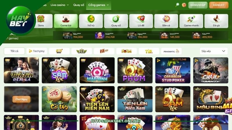 Kho game Hot nhất tại sảnh game bài HayBet Kho game Hot nhất tại sảnh game bài HayBet