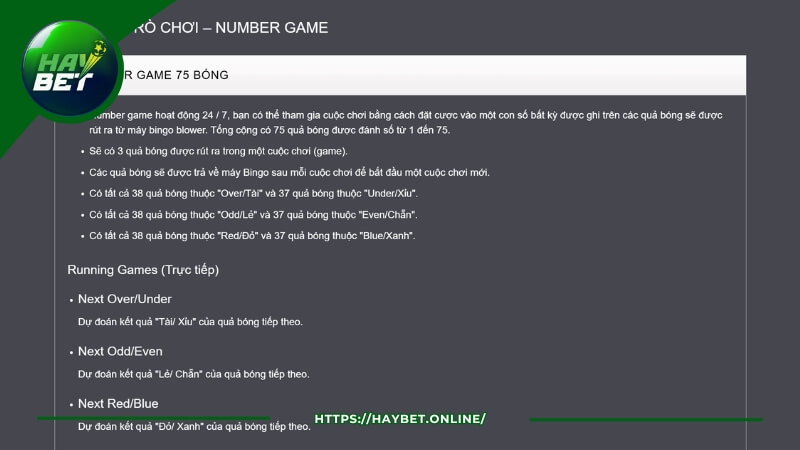 Luật chơi number game HayBet chi tiết Luật chơi number game HayBet chi tiết