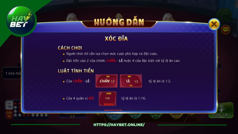 Luật chơi xóc đĩa HayBet chi tiết, dễ hiểu nhất Luật chơi xóc đĩa HayBet chi tiết, dễ hiểu nhất